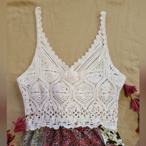 Lulumari White Crochet Patchwork Dress - Picture 6 of 6
